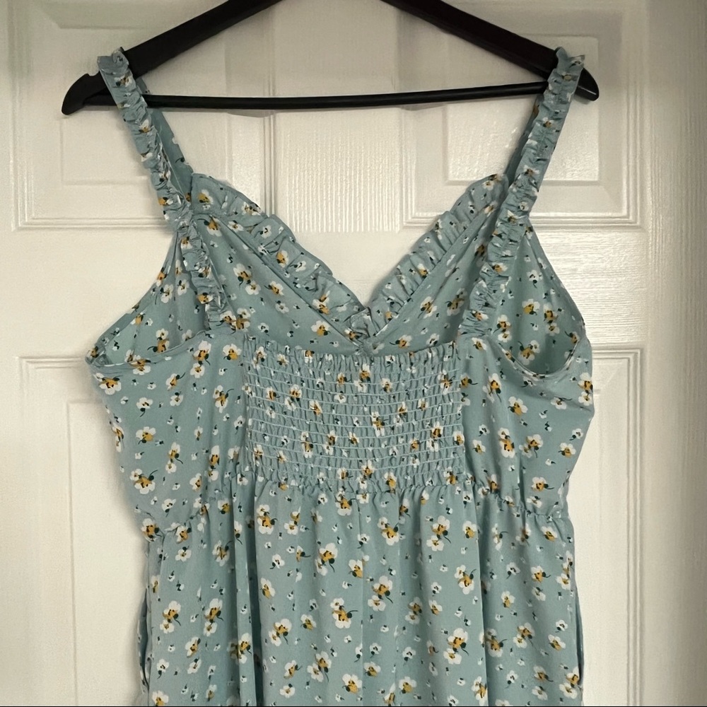 Topshop Pippa Frilled Floral Sleeveless Crop Jumpsuit Size 10 - Picture 9 of 10